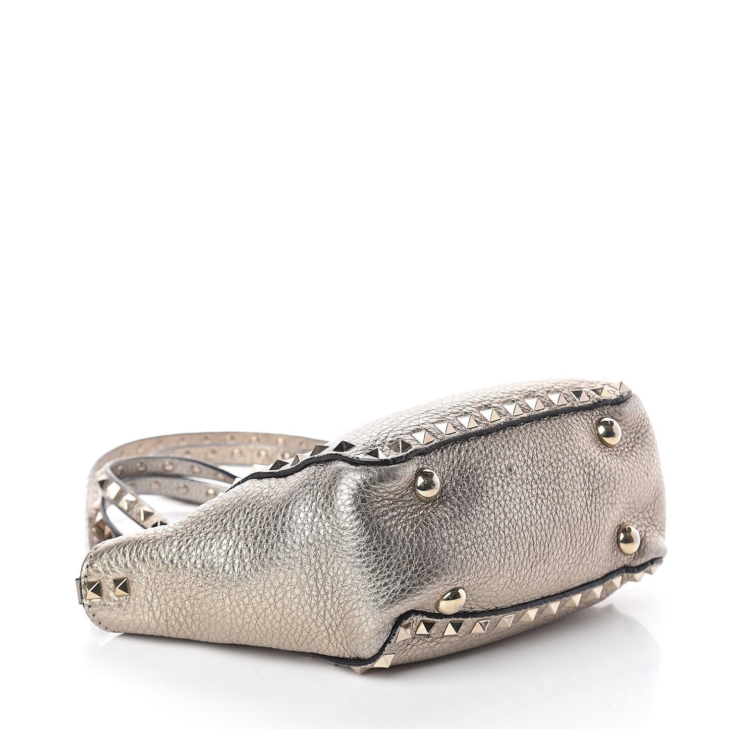 Metallic Alce Printed Calfskin Mini Rockstud Tote Sasso