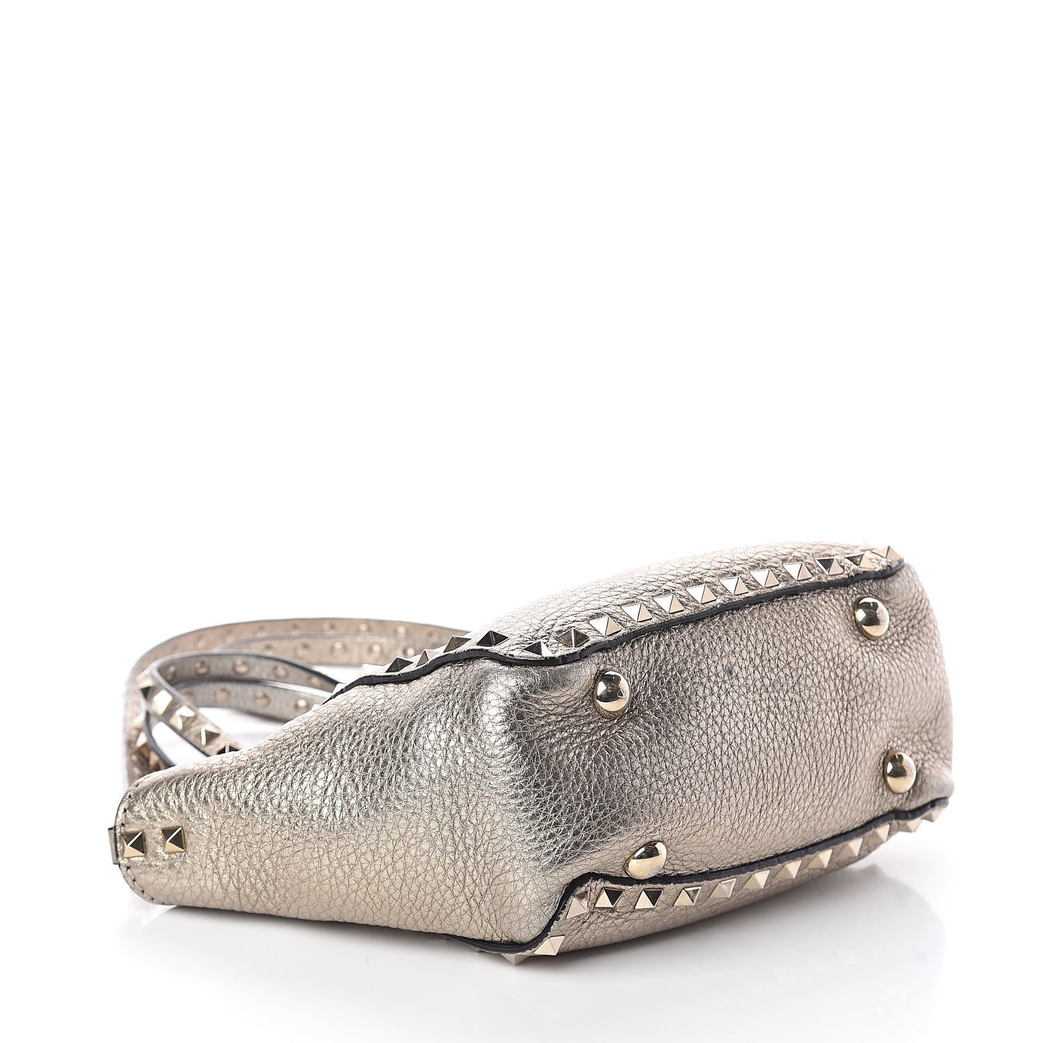 Valentino Garavani Metallic Alce Printed Calfskin Mini Rockstud Tote Sasso 4 of 8