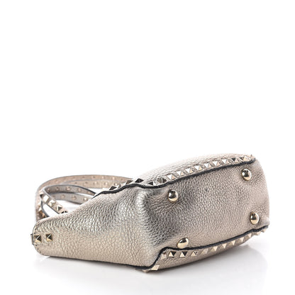 Valentino Garavani Metallic Alce Printed Calfskin Mini Rockstud Tote Sasso 4 of 8