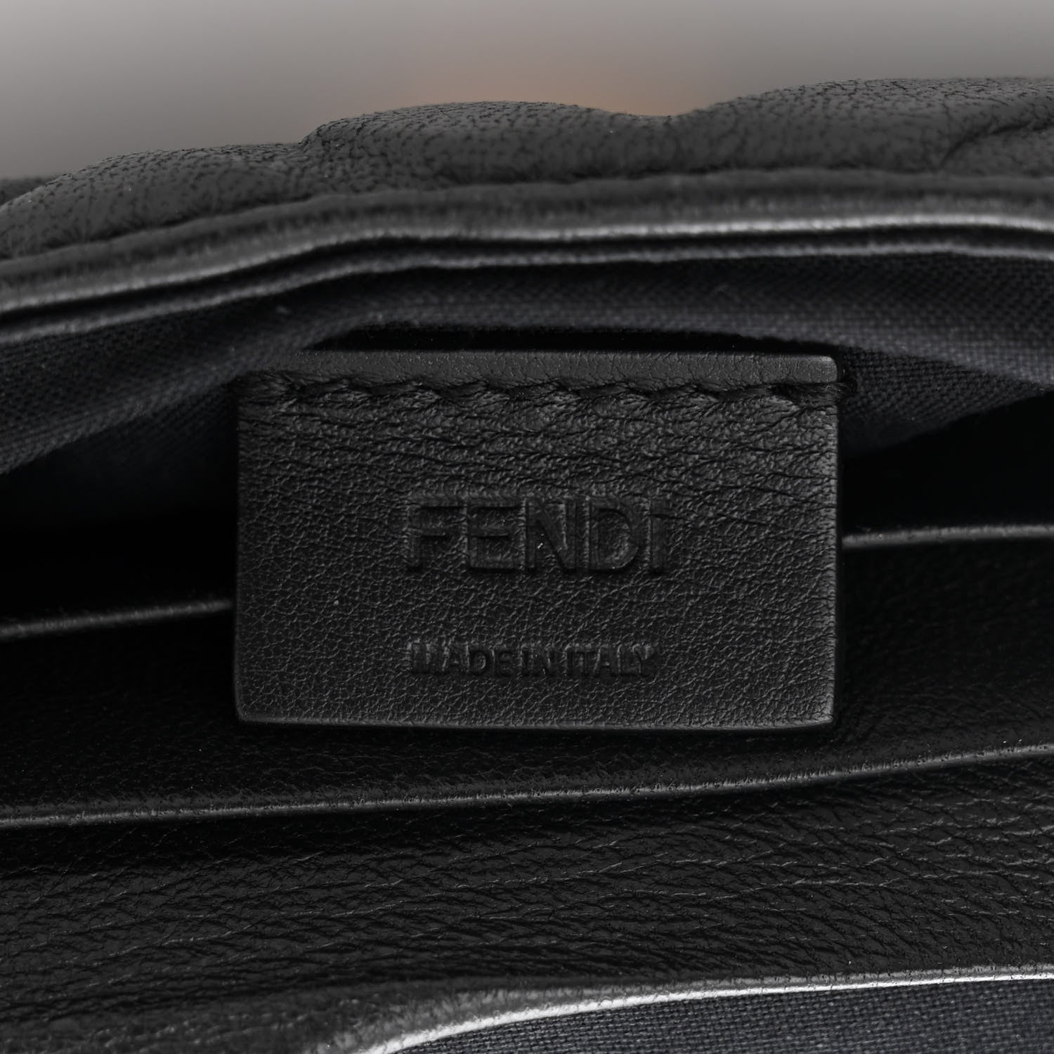 Fendi Nappa FF 1974 Embossed Mini Baguette Black 6 of 11