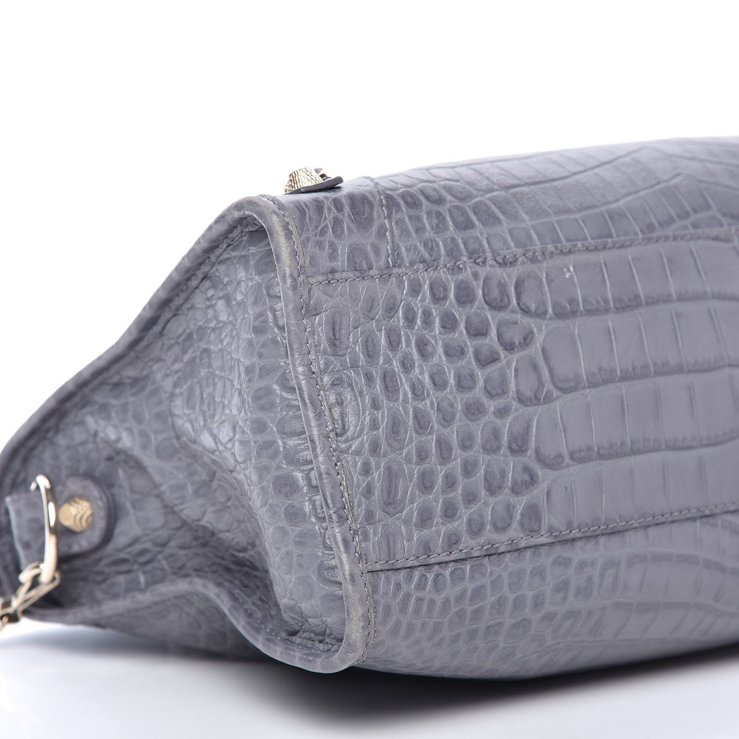 Balenciaga Calfskin Crocodile Embossed Giant 12 Gold Hardware City Gris Beton 6 of 9