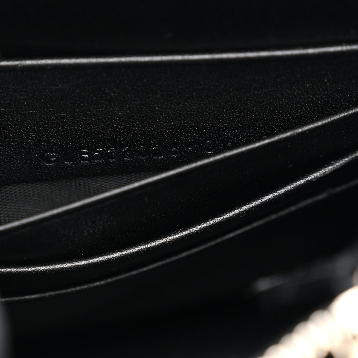 Calfskin Lizard Embossed Monogram Sunset Chain Wallet Black