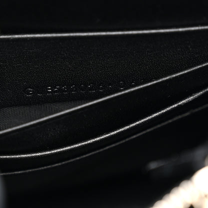 Saint Laurent Calfskin Lizard Embossed Monogram Sunset Chain Wallet Black 7 of 10