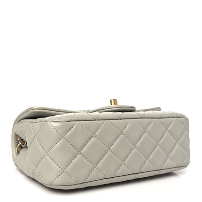 Chanel Lambskin Quilted Mini Rectangular Pearl Crush Flap Grey 4 of 11