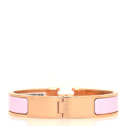 Hermes Enamel Narrow Clic Clac H Bracelet PM Rose Dragee 5 of 9