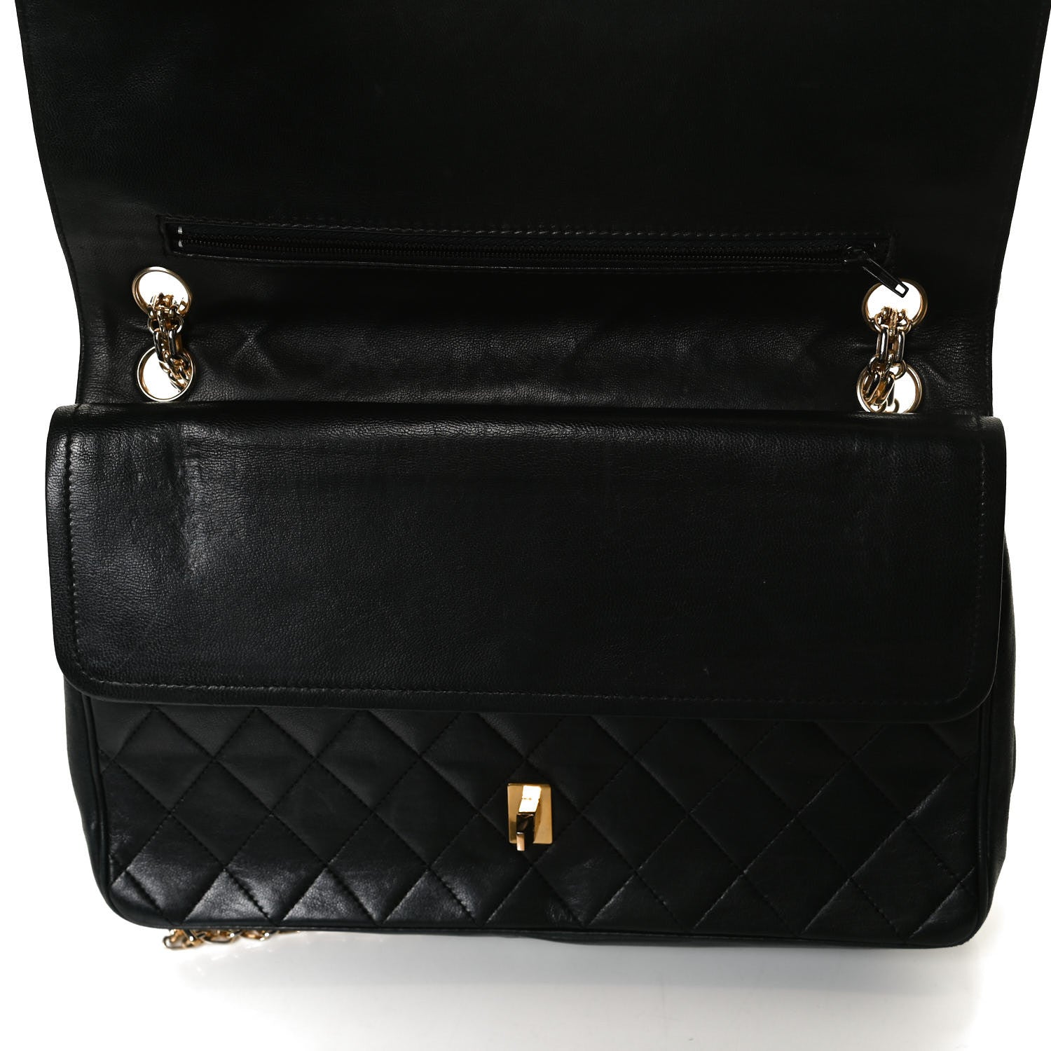 Chanel Lambskin Quilted Medium Double Flap Bijoux Chain Black 11 of 12