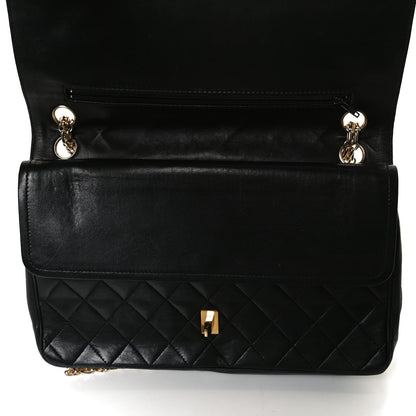 Chanel Lambskin Quilted Medium Double Flap Bijoux Chain Black 11 of 12