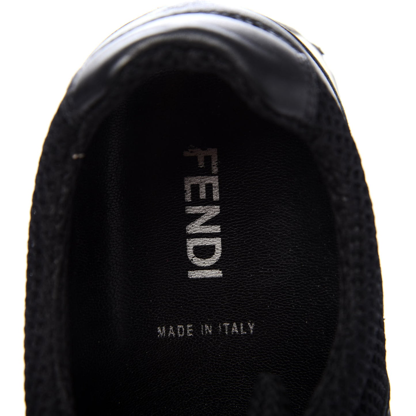 Calfskin Mesh FF Sneakers 38.5 Black