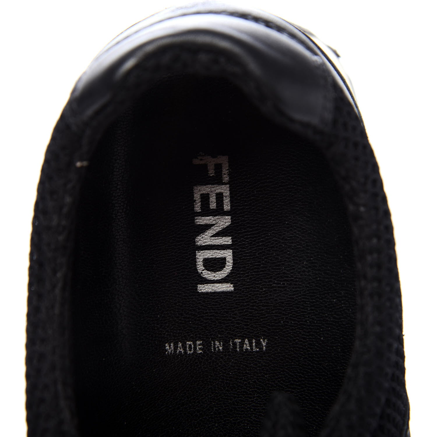 Fendi Calfskin Mesh FF Sneakers 38.5 Black 7 of 7