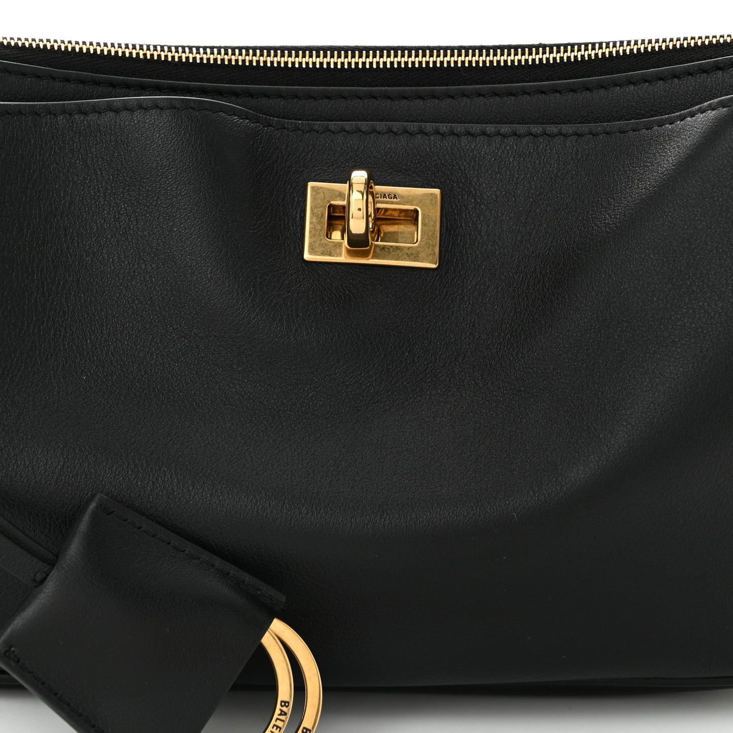 Natural Smooth Calfskin Rodeo Sling Pochette Black