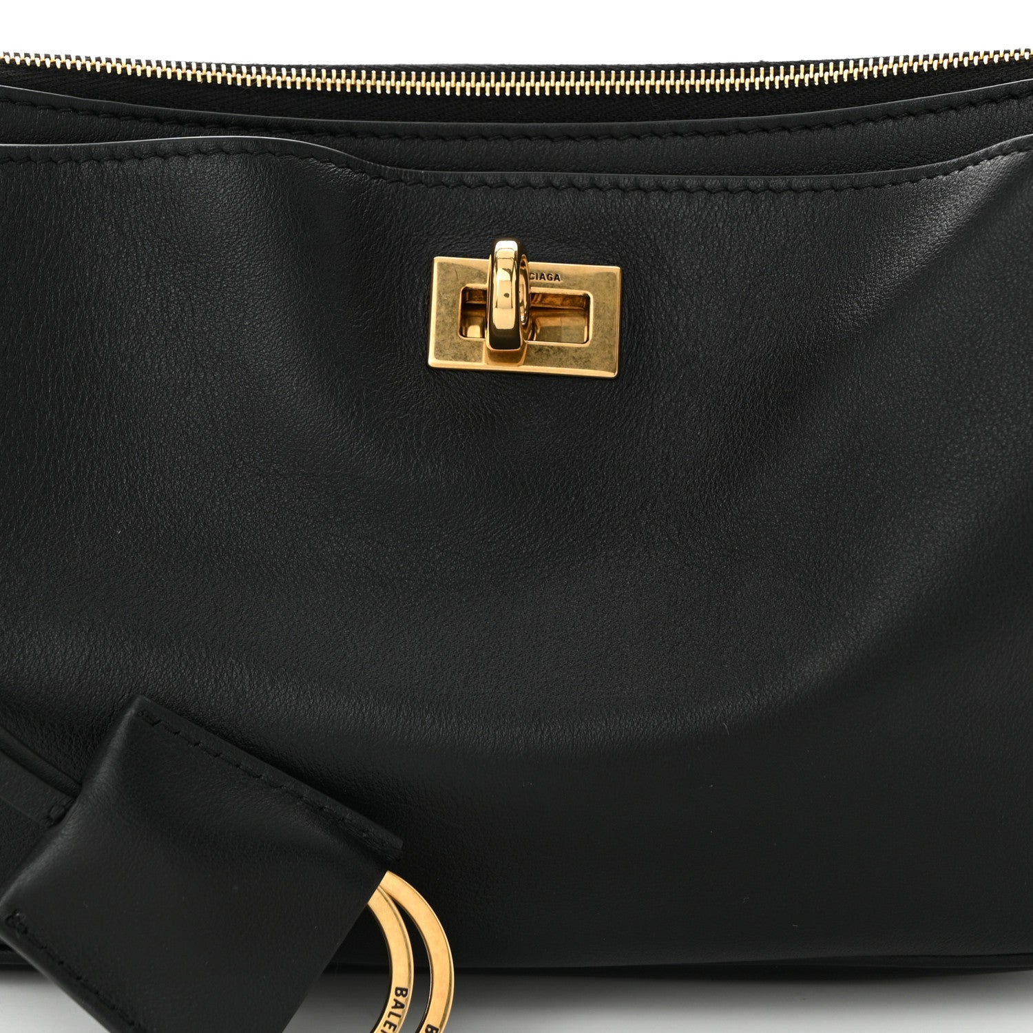 Balenciaga Natural Smooth Calfskin Rodeo Sling Pochette Black 7 of 10