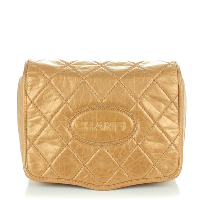Chanel Aged Calfskin Vintage Ligne Messenger Flap Gold 1 of 7