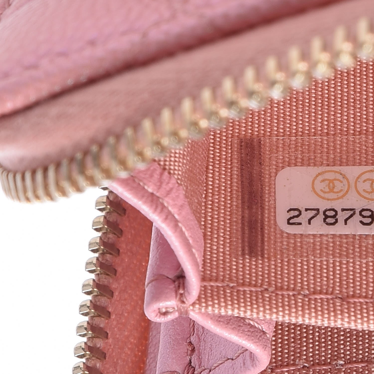 Chanel Iridescent Caviar Quilted Zip Coin Purse Pink 7 of 8