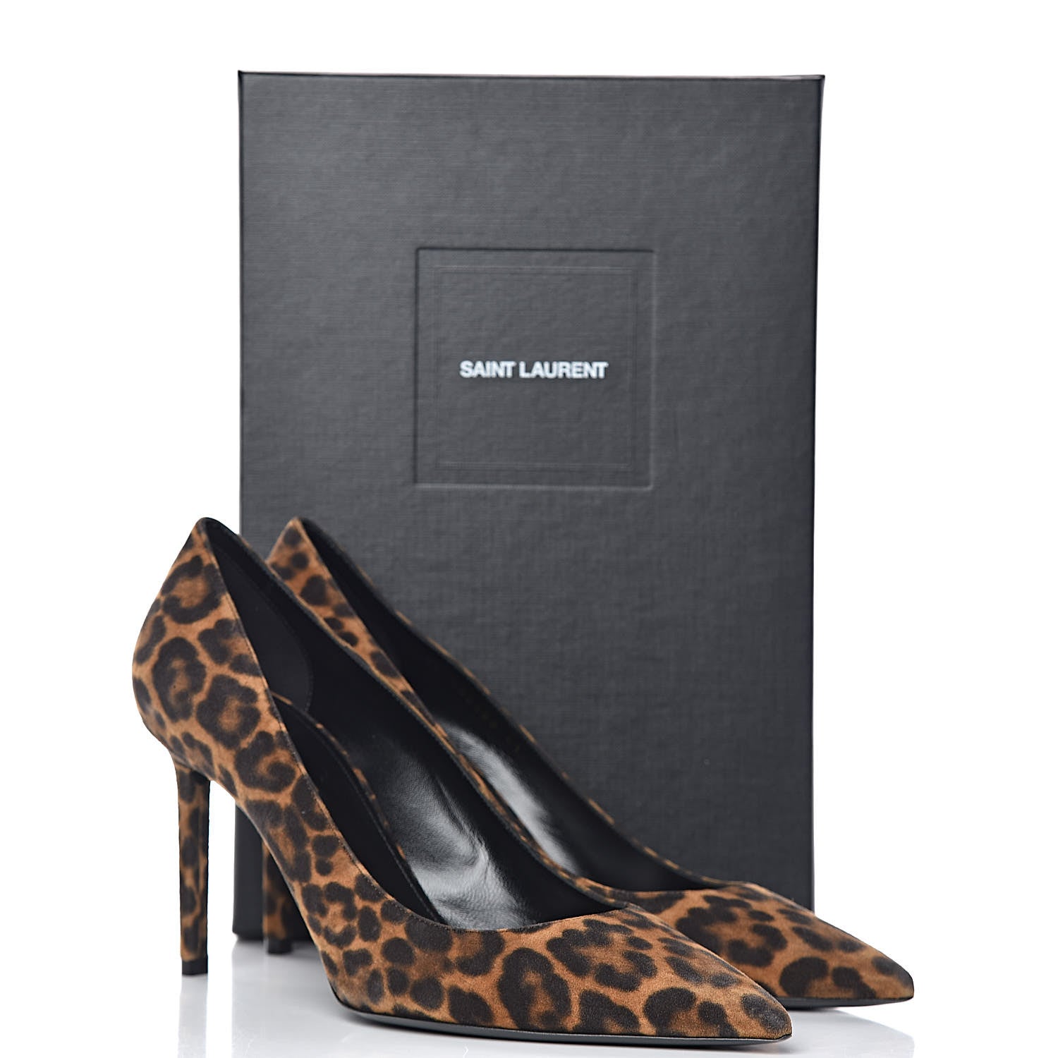 Saint Laurent Suede Leopard Printed Anja Pumps 41 Natural Coffee 9 of 9