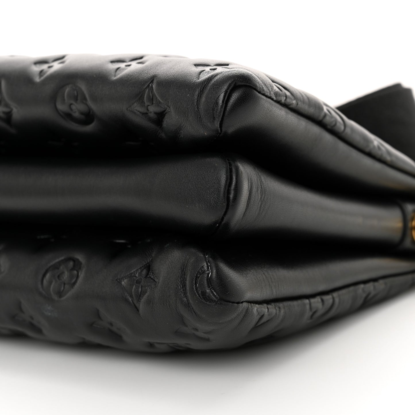 Lambskin Embossed Monogram Coussin PM Black