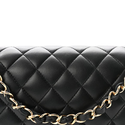 Chanel Lambskin Quilted Medium Double Flap Black 8 of 11