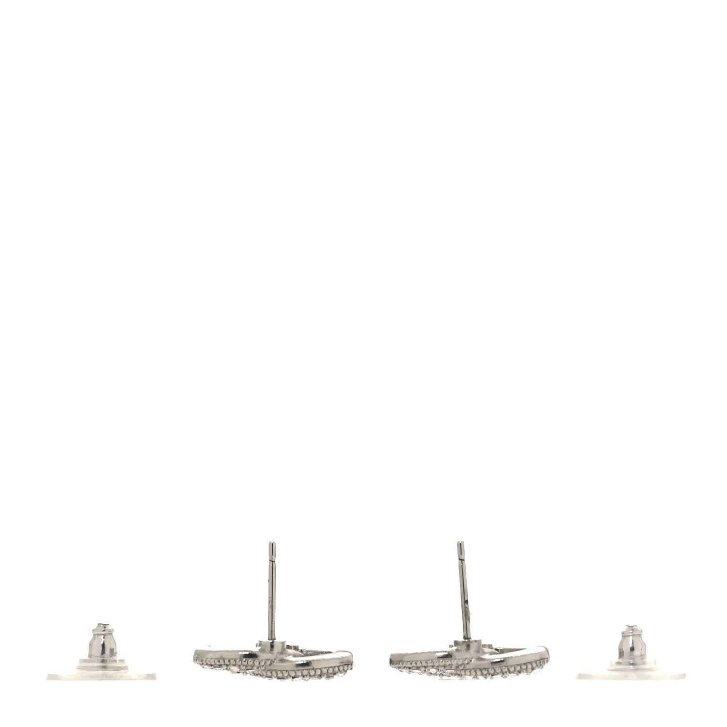Chanel Crystal CC Earrings Silver 3 of 5