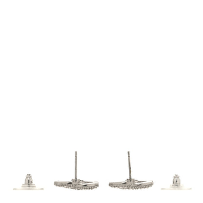 Chanel Crystal CC Earrings Silver 3 of 5