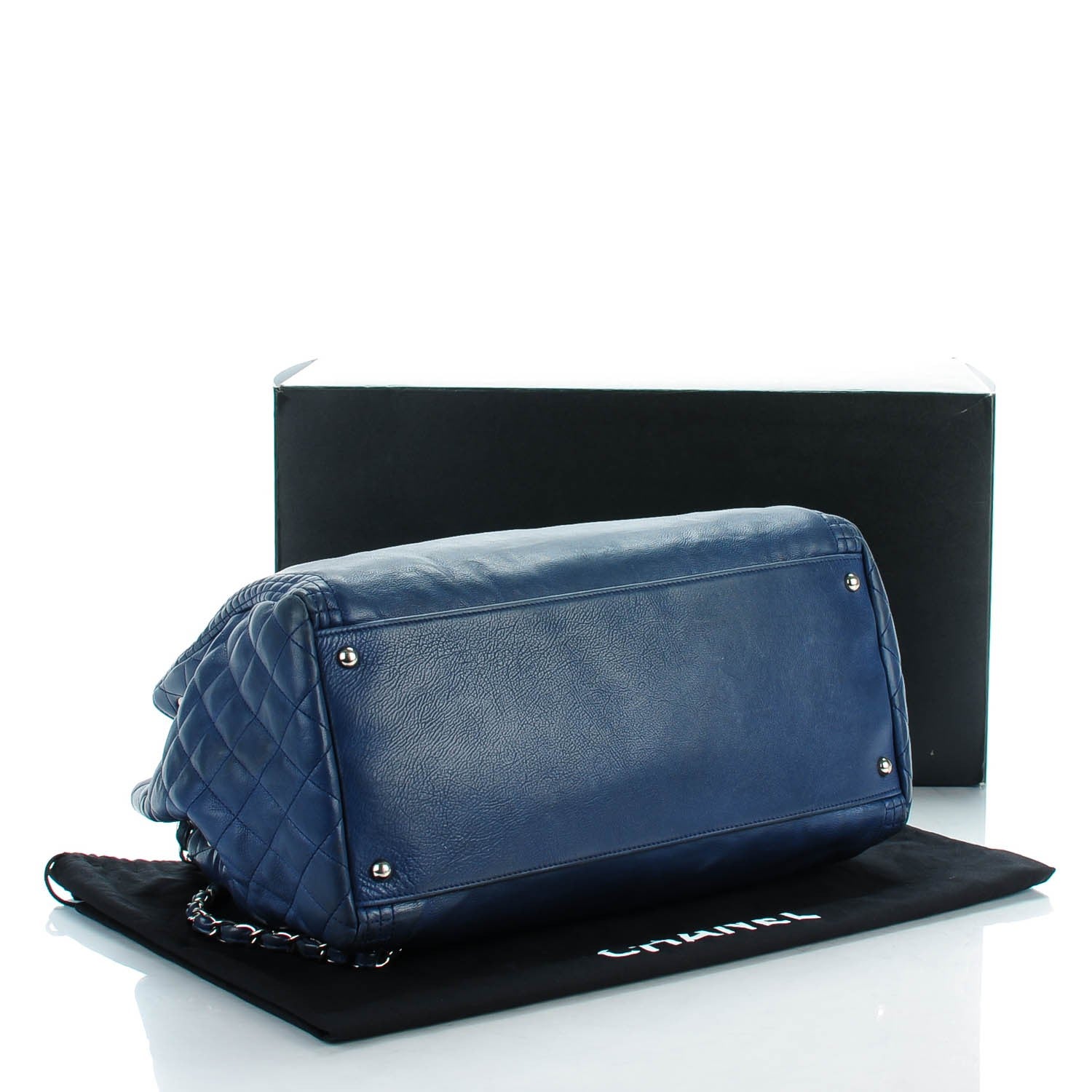 Chanel Calfskin Coco Bengal Open Accordion Tote Blue 4 of 10