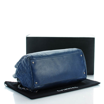 Chanel Calfskin Coco Bengal Open Accordion Tote Blue 4 of 10