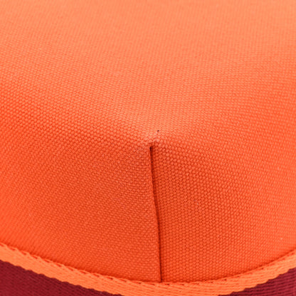 Hermes Canvas Large Bride-A-Brac Pouch Orange Feu Burgundy 12 of 13