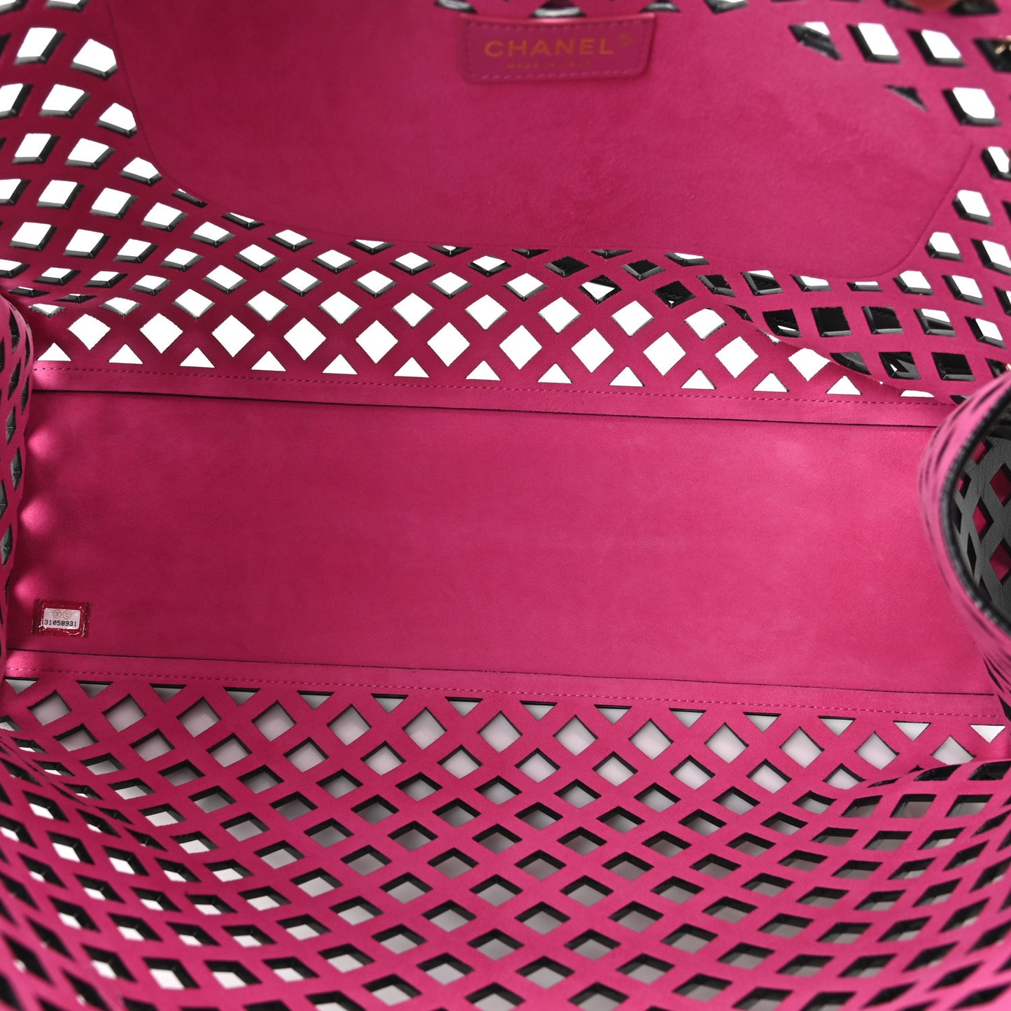 Lambskin Sea Through Tote Black Multicolor