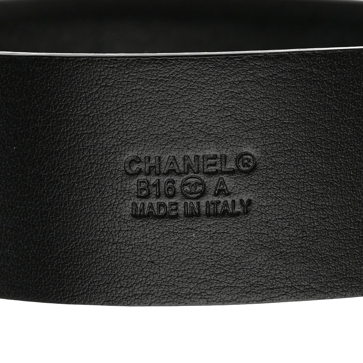 Calfskin Pearl Camellia CC Belt 85 34 Black Gold