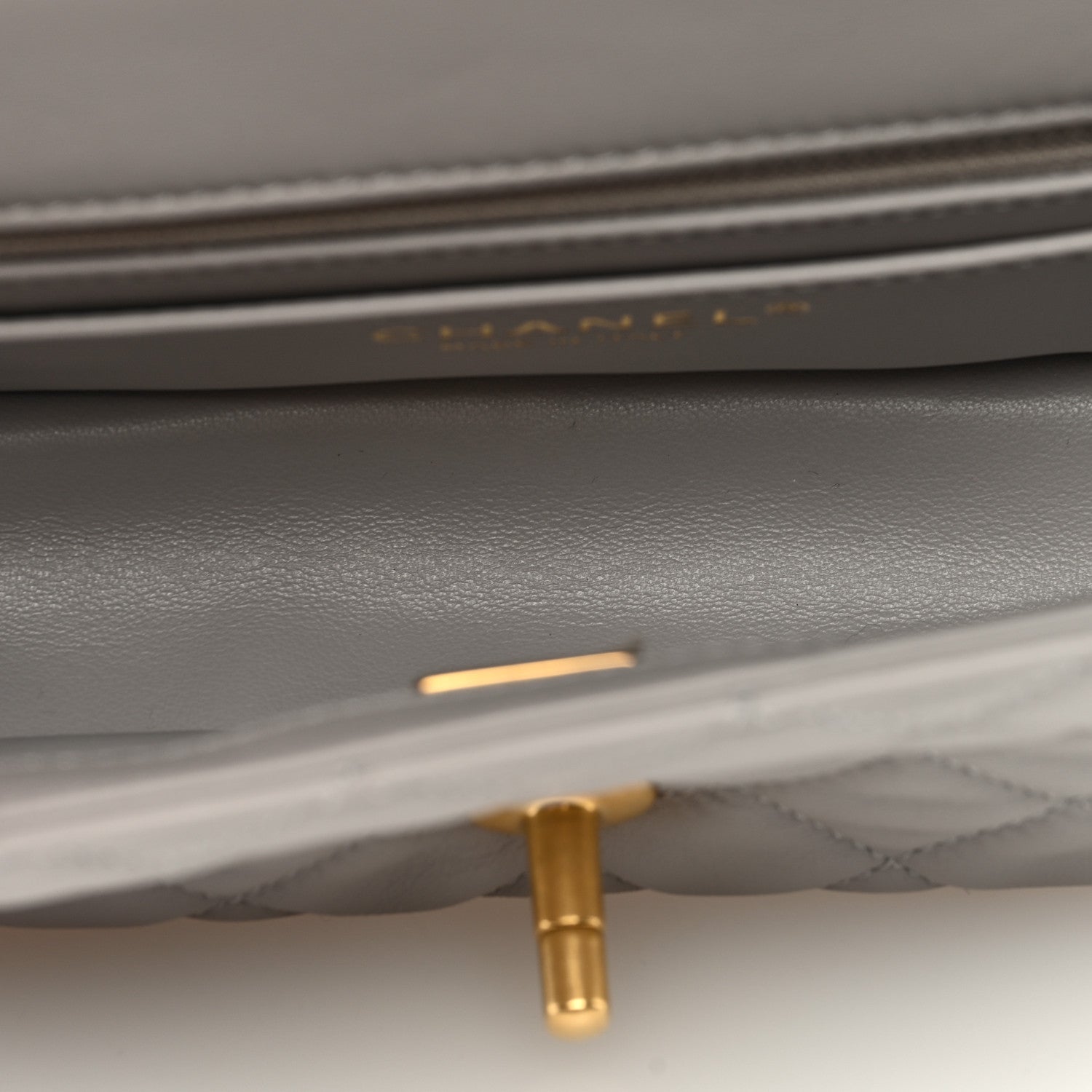 Chanel Lambskin Quilted Mini Rectangular Pearl Crush Flap Grey 5 of 9