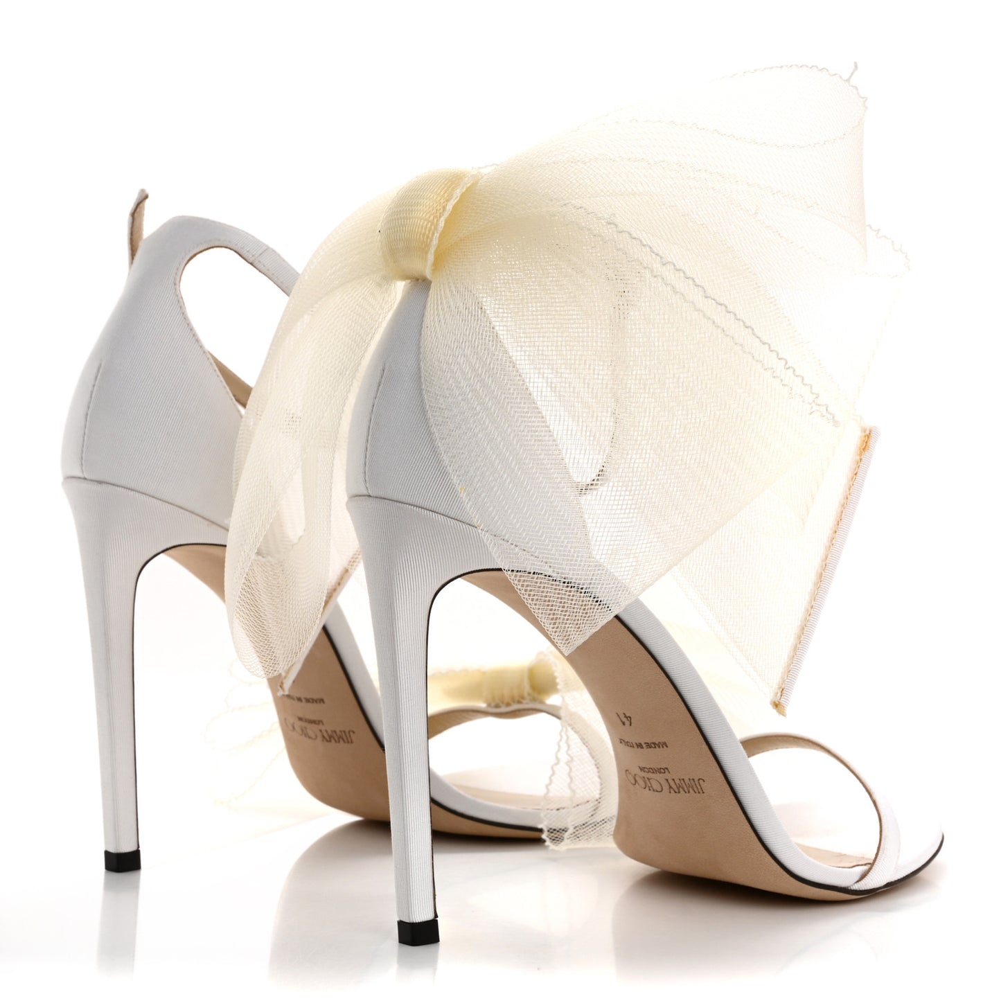 Grosgrain Asymmetric Mesh Fascinator Aveline 100 Bow Sandals 41 Latte