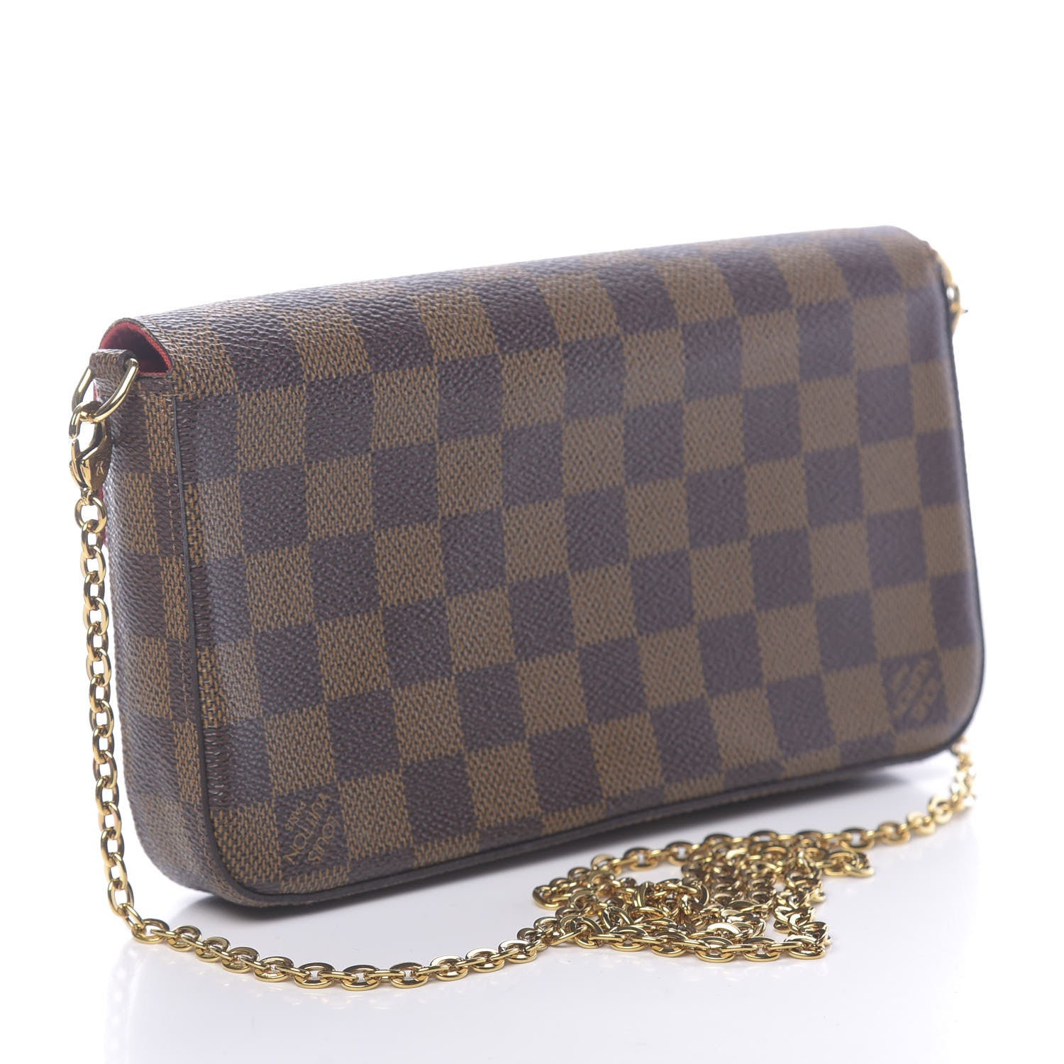 Louis Vuitton Damier Ebene Pochette Felicie Chain Wallet 4 of 13