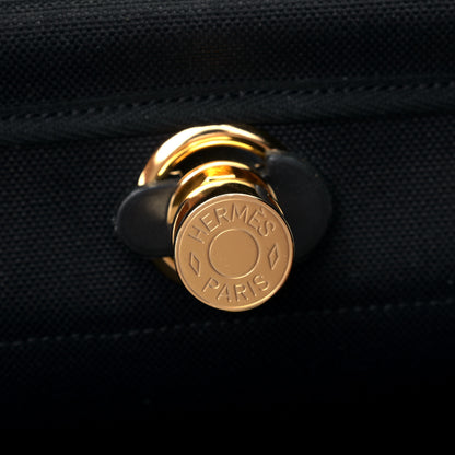 Hermes Military Toile Vache Hunter Herbag Zip PM 31 Black 5 of 5