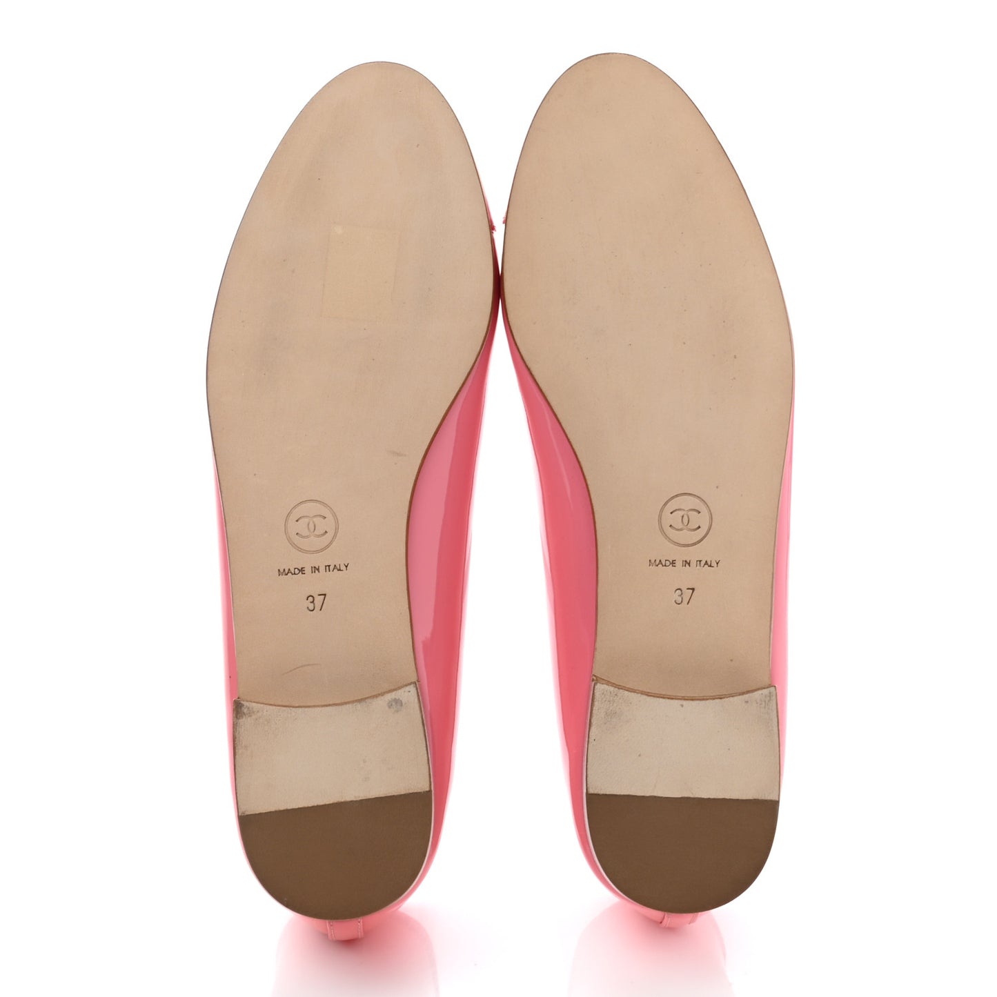 Patent CC Cap Toe Ballerina Flats 37 Light Pink