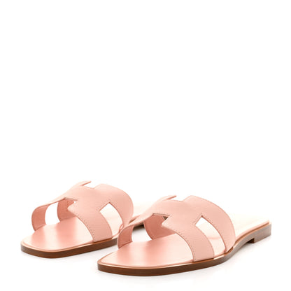 Hermes Epsom Oran Sandals 37 Rose Pale 3 of 9