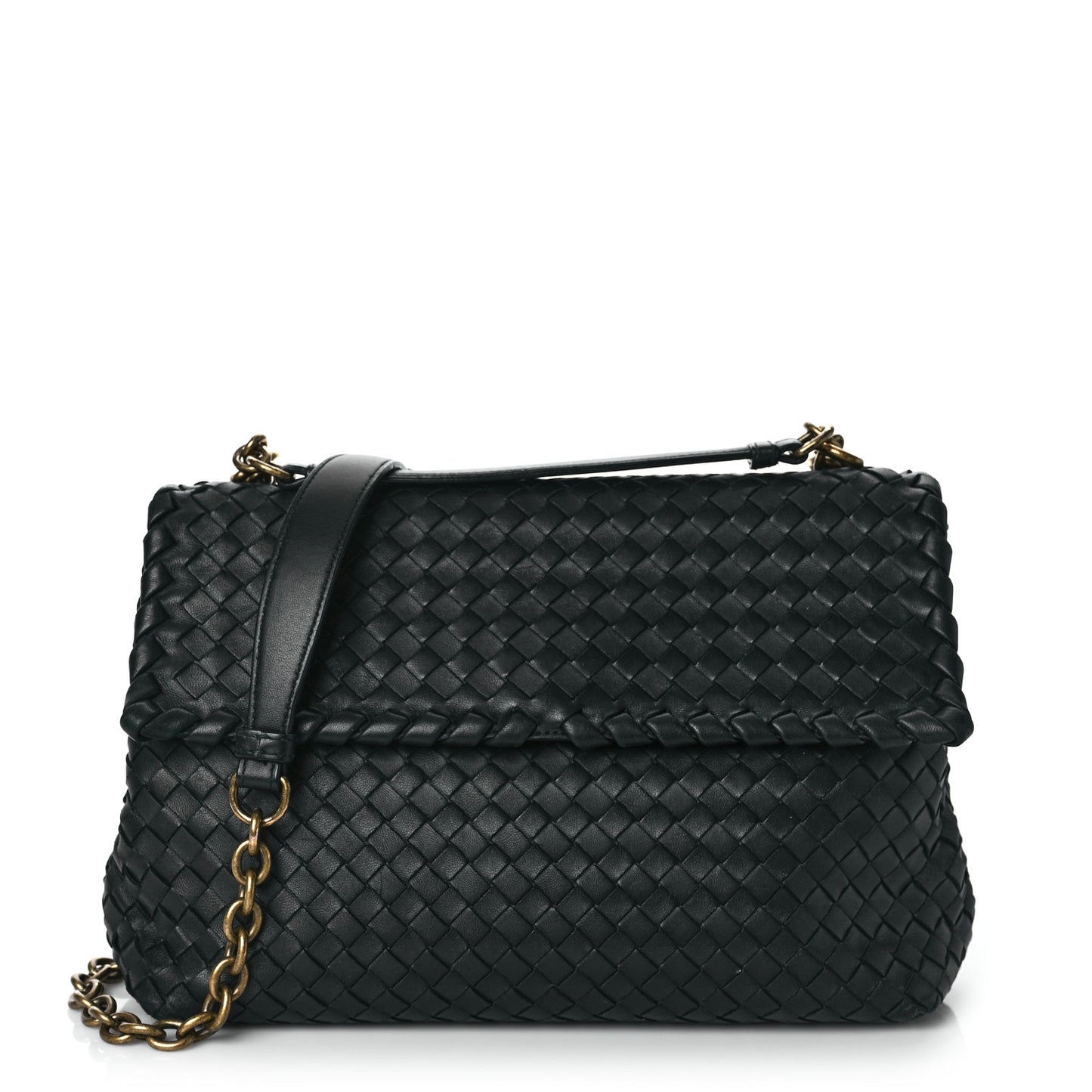 Nappa Intrecciato Medium Olimpia Bag Black