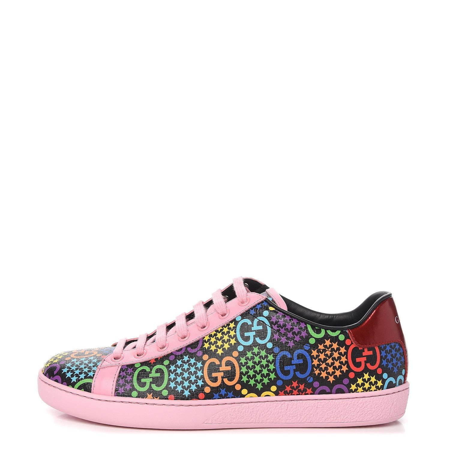 Gucci GG Supreme Monogram Psychedelic Womens Ace Sneakers 39 Black Multicolor Sugar Pink 1 of 9