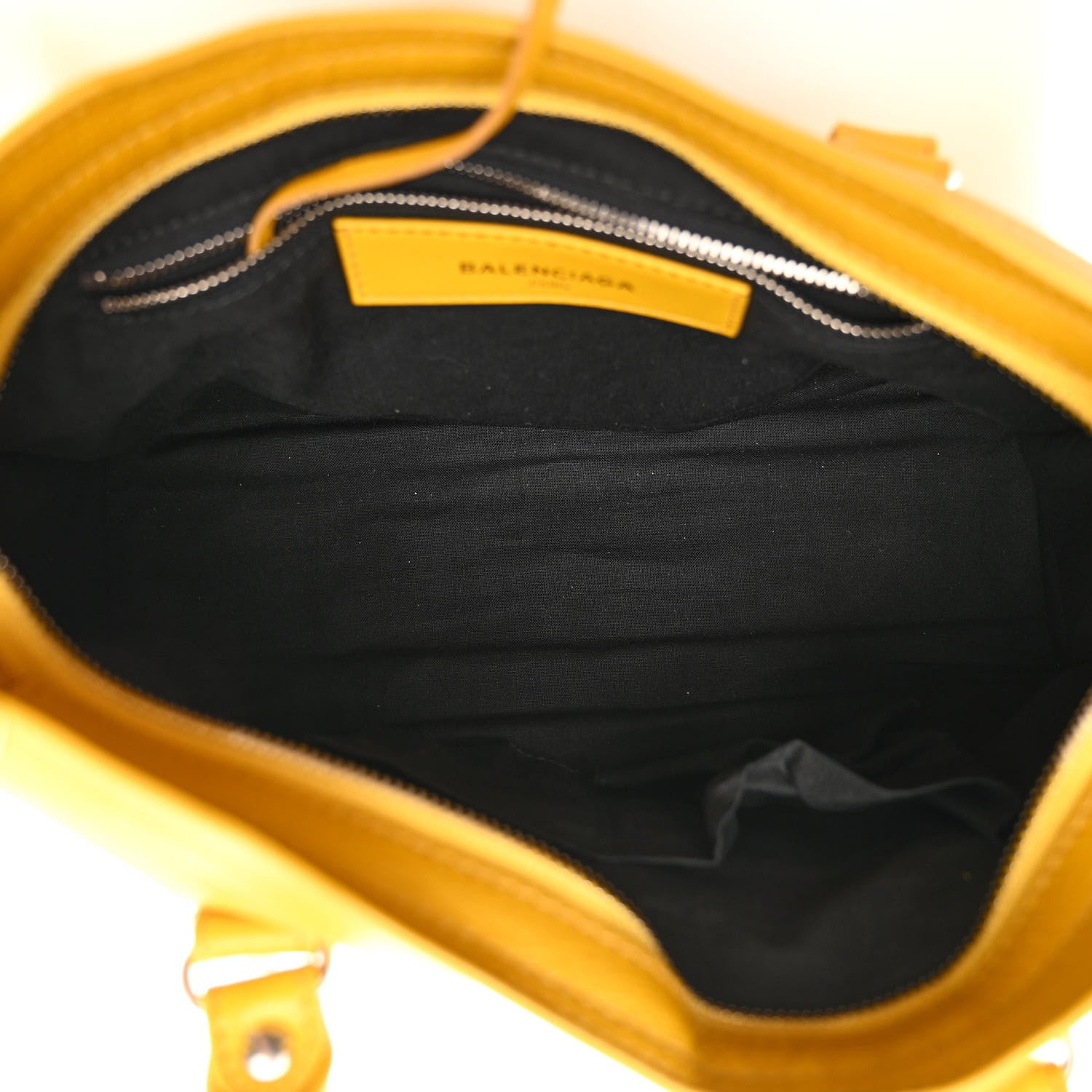 Balenciaga Chevre Silver Metallic Edge Hardware S City Jaune Epi 5 of 9