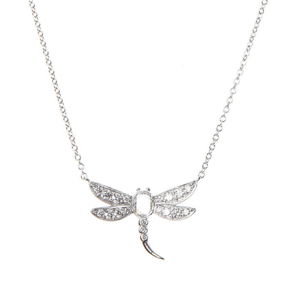 Tiffany Platinum Diamond Enchant Dragonfly Pendant Necklace 3 of 8