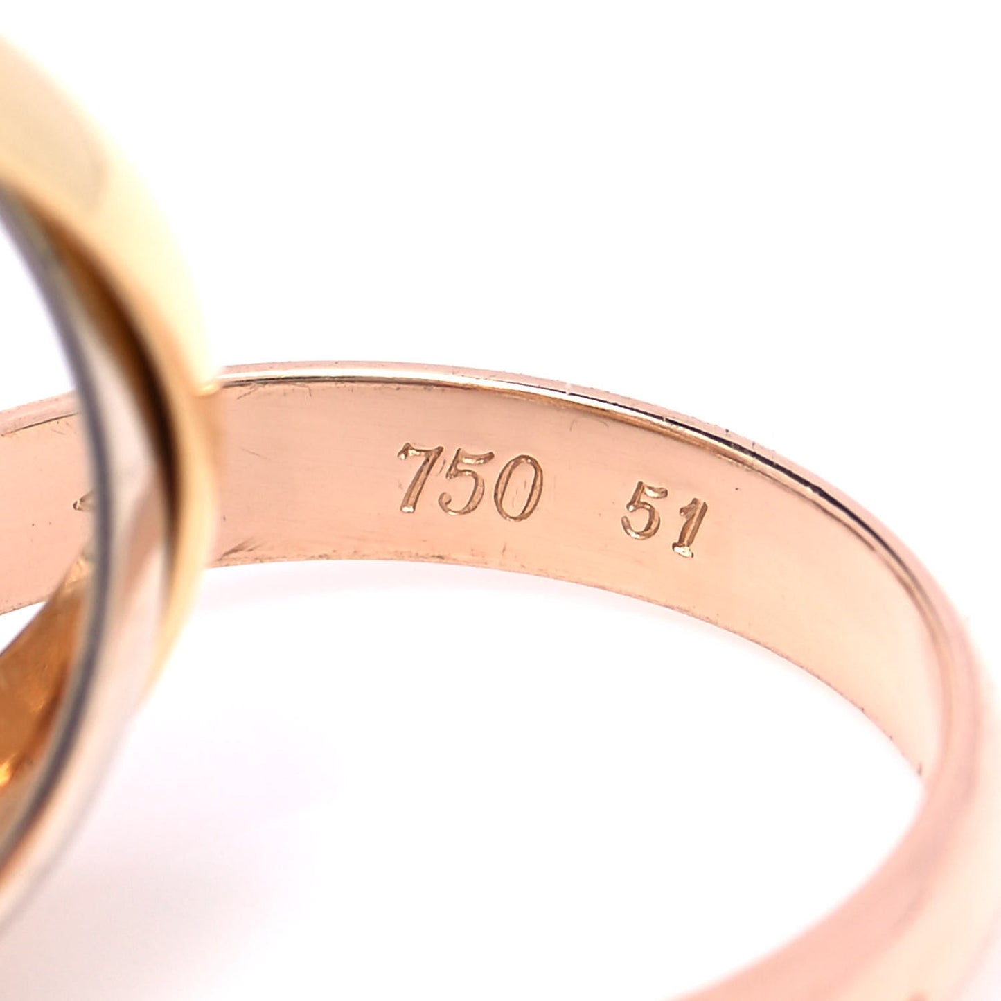 18K Pink Yellow White Gold Classic Les Must De Cartier Trinity Ring 51 5.75