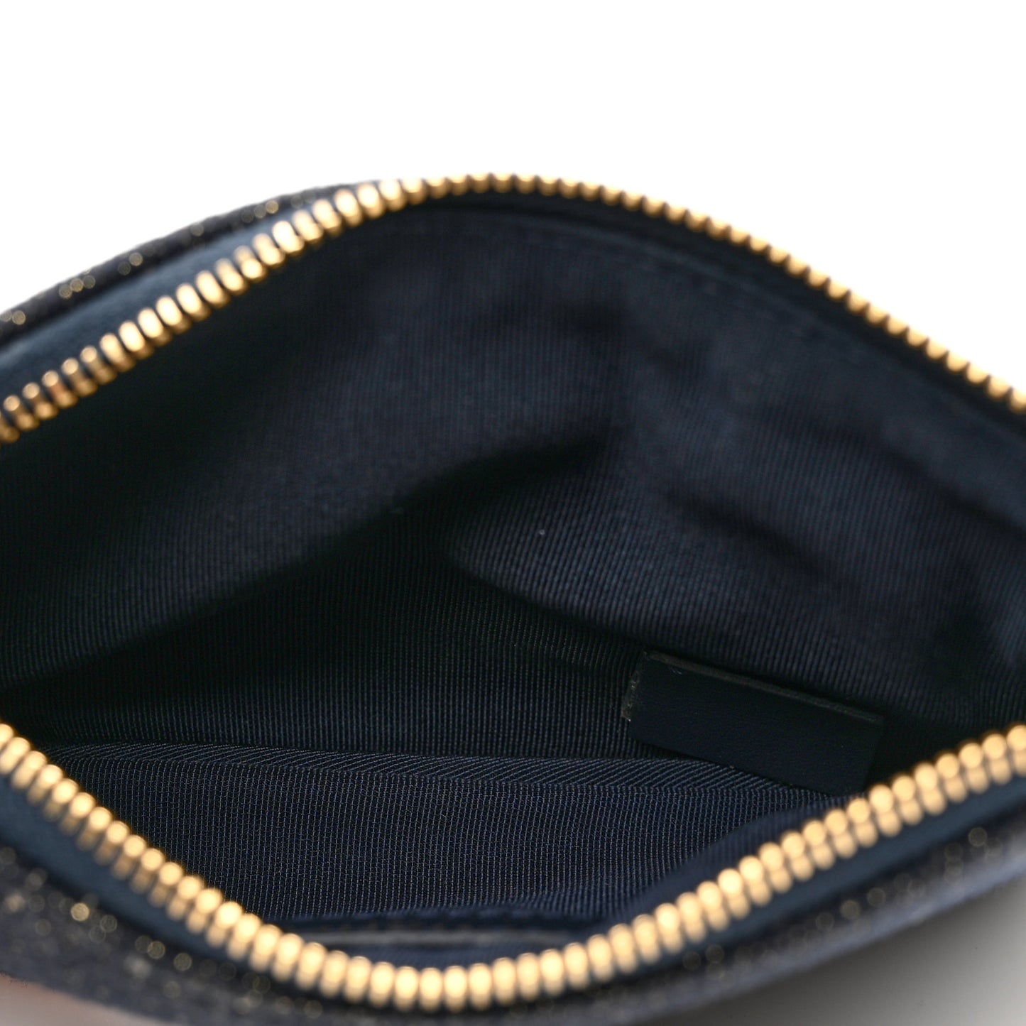 Lurex Canvas Deauville Cosmetic Pouch Navy Blue Gold