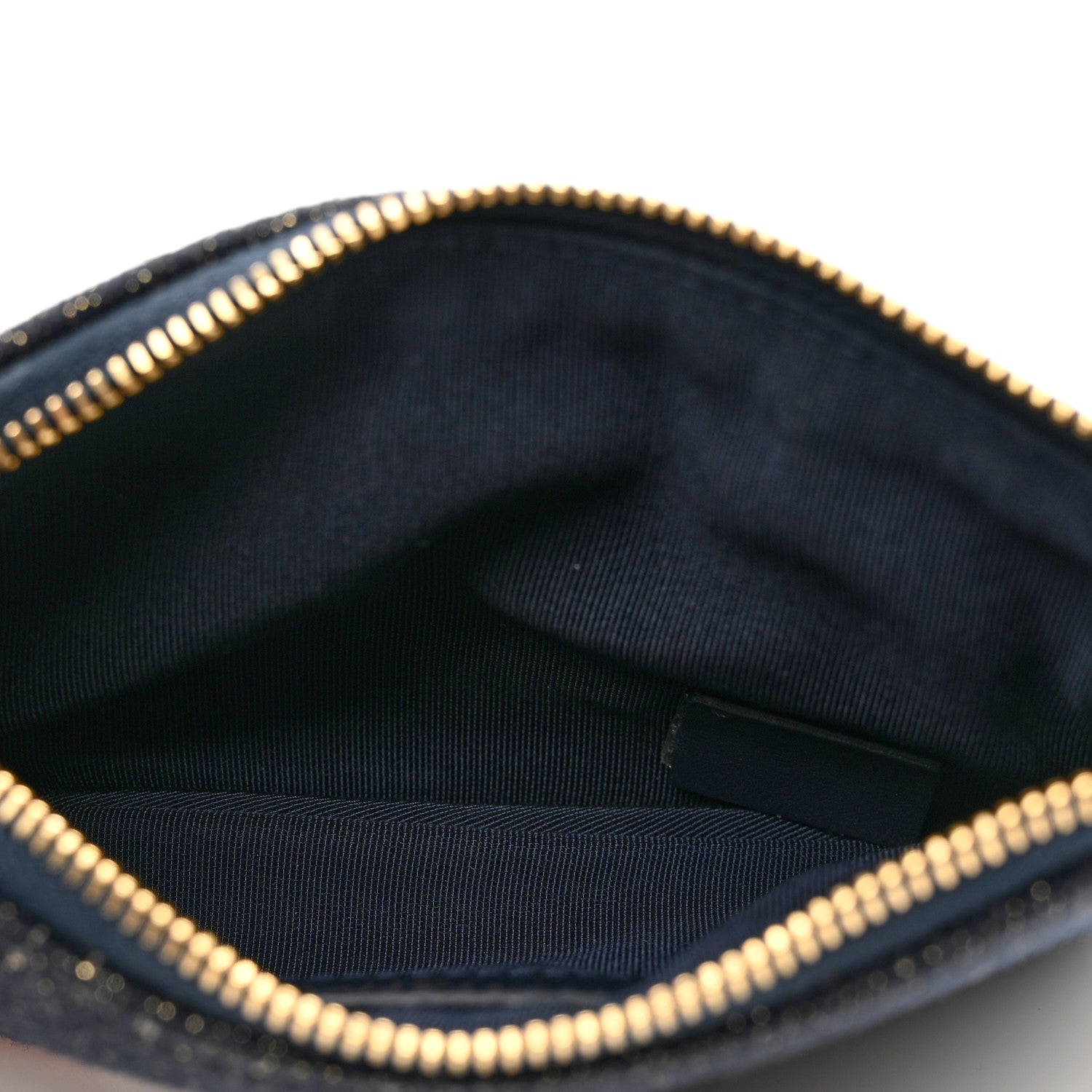 Chanel Lurex Canvas Deauville Cosmetic Pouch Navy Blue Gold 4 of 9