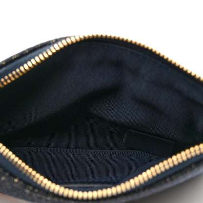 Chanel Lurex Canvas Deauville Cosmetic Pouch Navy Blue Gold 4 of 9