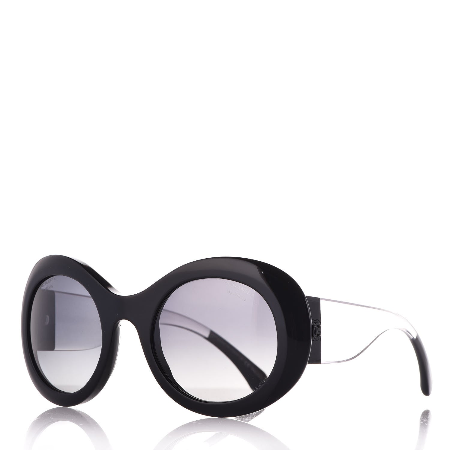 Chanel Signature Oval Polarized Sunglasses 5265 Black 1 of 8