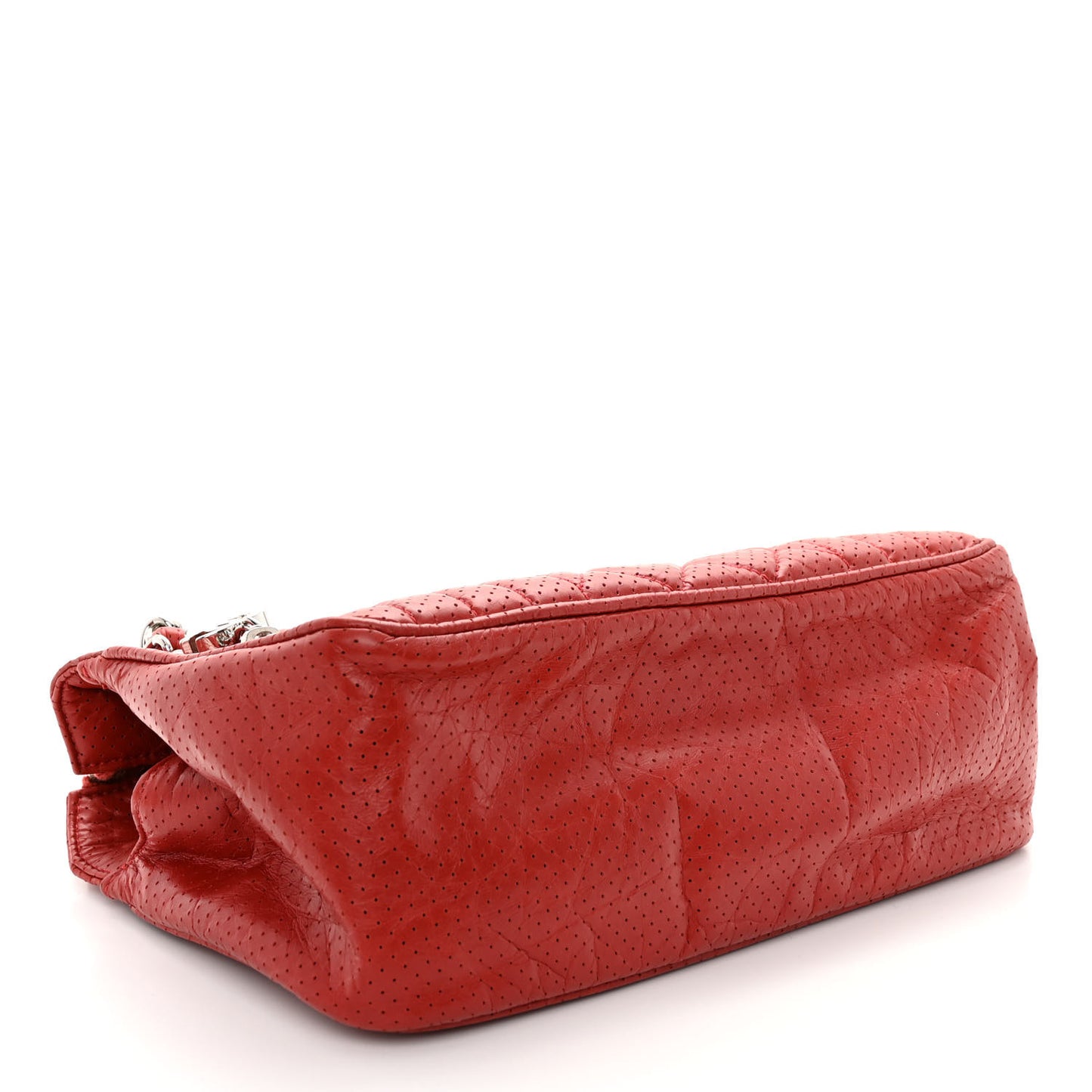 Calfskin Perforated 50's Satchel Red