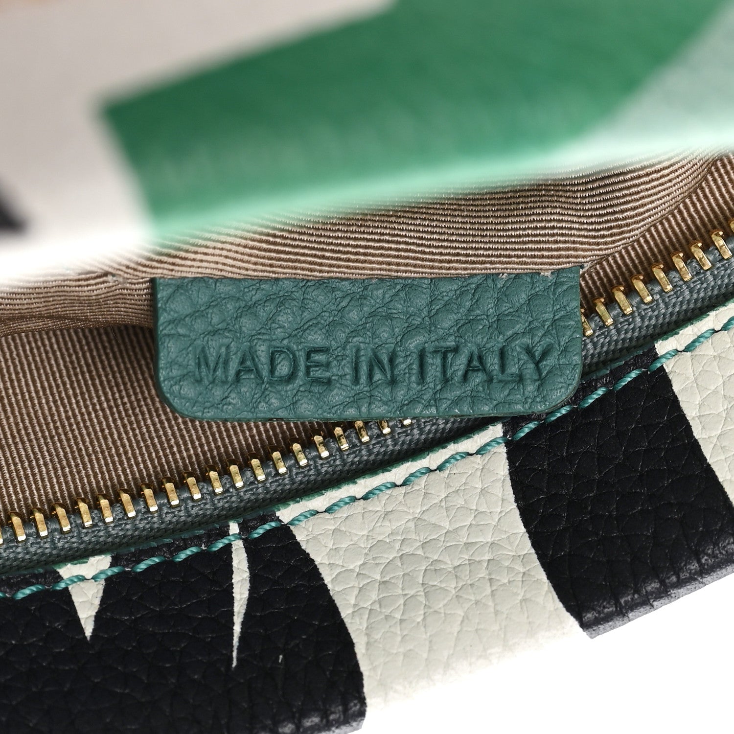 Burberry Prorsum Grained Calfskin Print Pouch Lawn Green Aqua Green 7 of 9