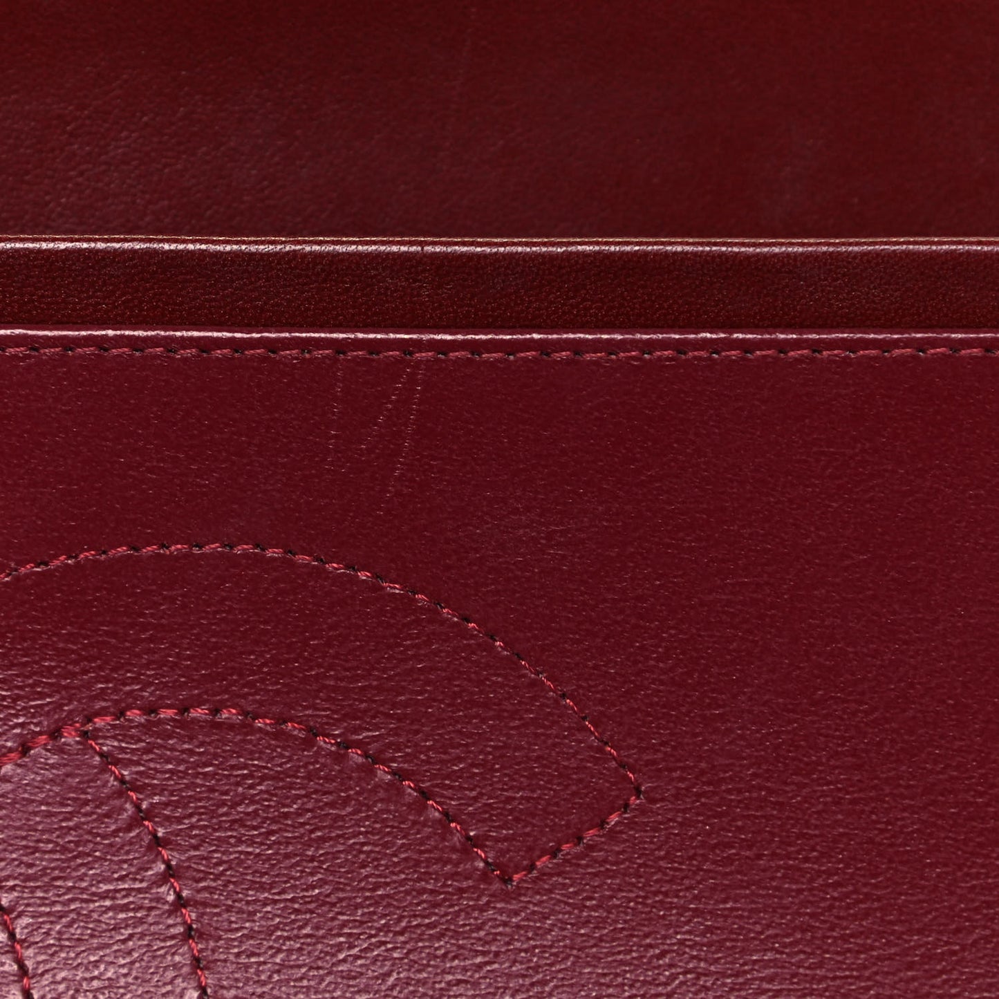Lambskin Quilted Jumbo Double Flap Dark Red