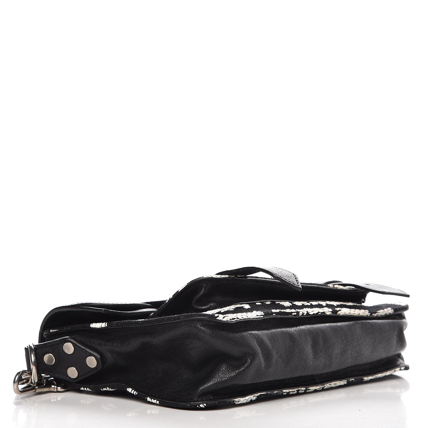 Jacquard Woodblock Tiny PS1 Satchel Black White