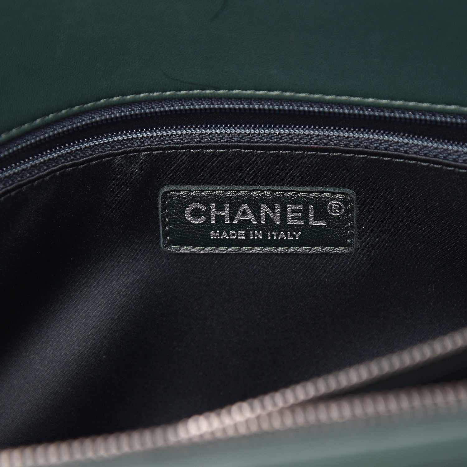Chanel Lambskin Quilted CC Crossing Shopping Tote Green 5 of 10