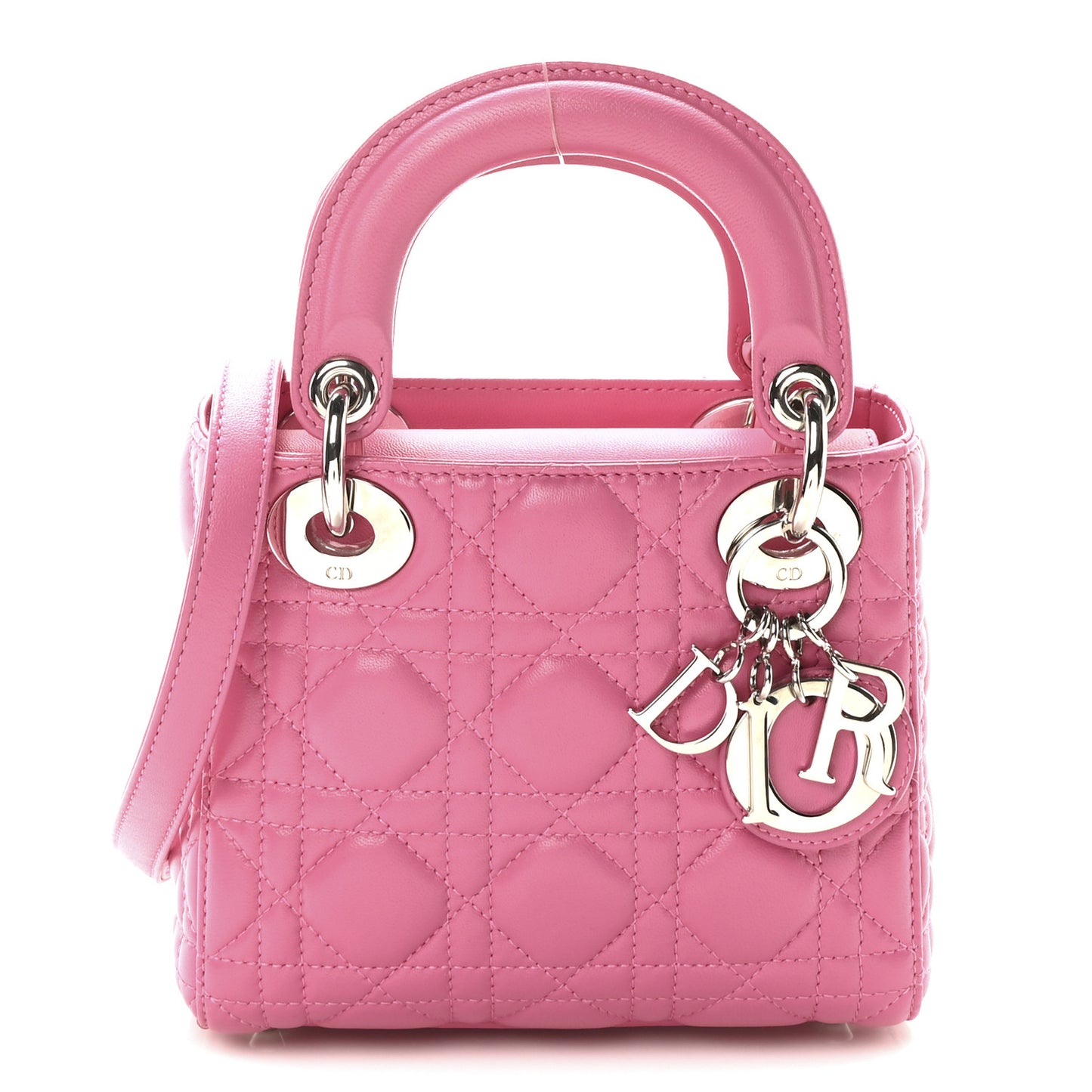 Lambskin Cannage Mini Lady Dior Sorbet