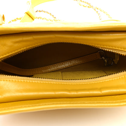 Chanel Aged Calfskin Chevron Quilted Small Gabrielle Hobo Yellow 5 of 9