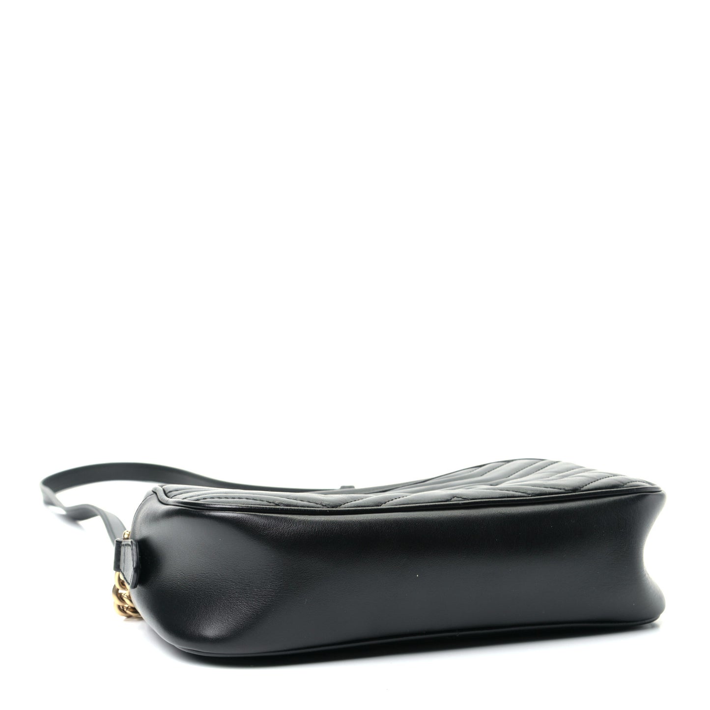 Calfskin Matelasse Small GG Marmont Chain Shoulder Bag Black